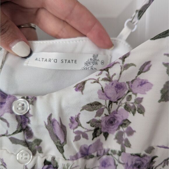 Altar’d State Lavender Lily Maxi Dress | Women’s Medium | Tie Straps | Ruffle - Picture 4 of 8